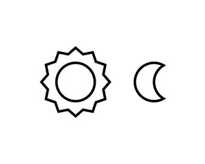 Sun and moon flat icon. Sign sun and moon. Vector logo for web design, mobile and infographics. Vector illustration eps10. Isolated on white background.