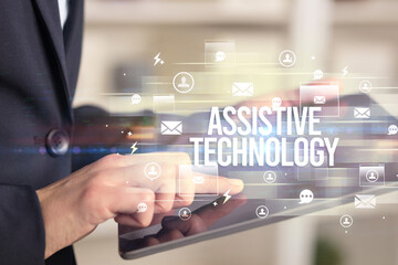 Close-up of a tablet searching modern technology concept