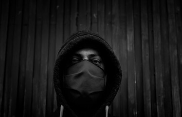 Young street gang with mask