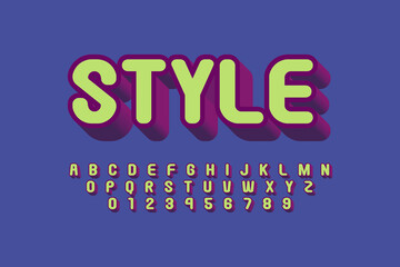 Fototapeta na wymiar Vector of stylized modern font and alphabet