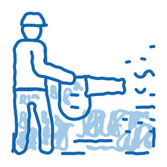 crop spraying doodle icon hand drawn illustration