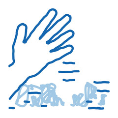 sowing seeds in ground doodle icon hand drawn illustration