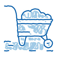 fertilizer trolley doodle icon hand drawn illustration