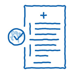 medical report doodle icon hand drawn illustration