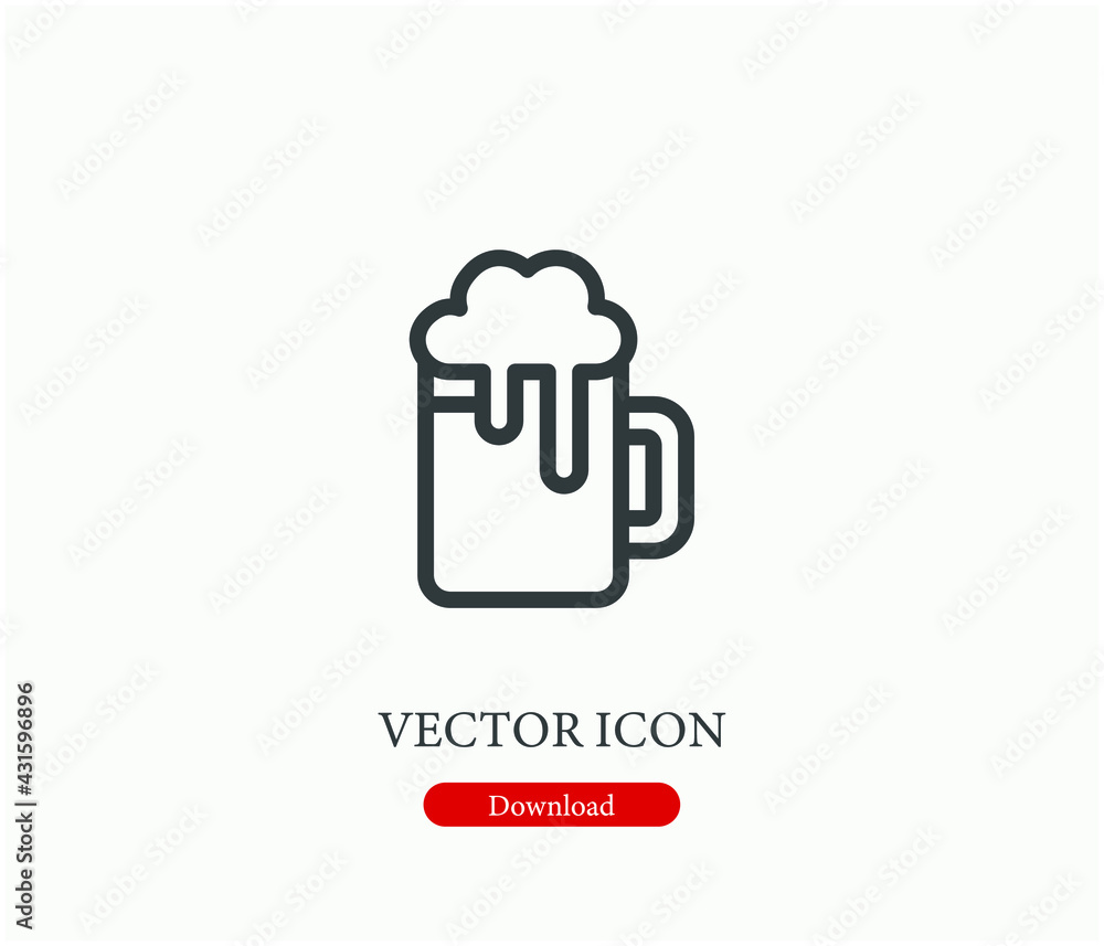 Poster beer vector icon. editable stroke. linear style sign for use on web design and mobile apps, logo. sy