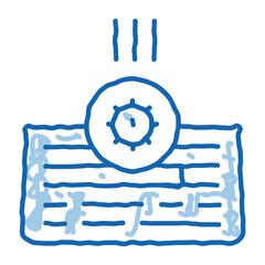 bacteria on computer keyboard doodle icon hand drawn illustration