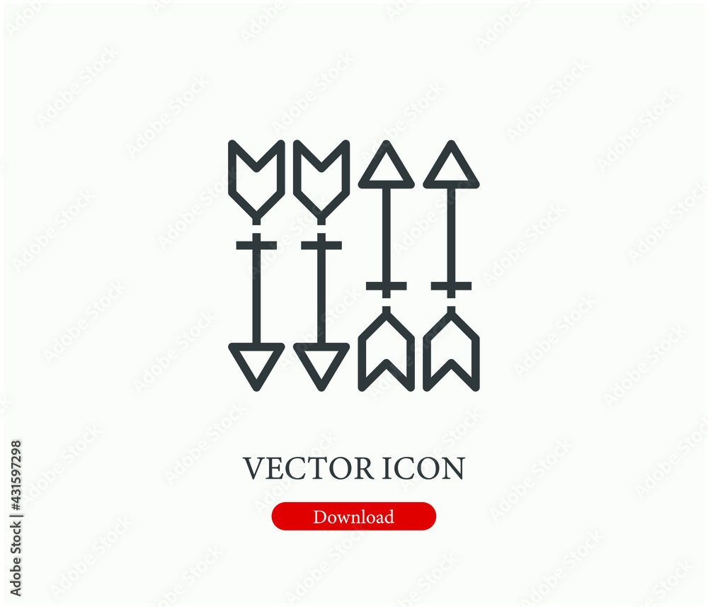 Poster arrows vector icon. editable stroke. linear style sign for use on web design and mobile apps, logo. 