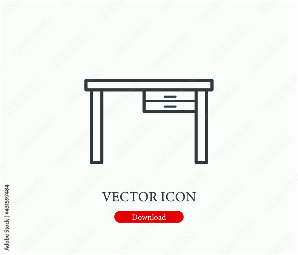 Poster desk vector icon. editable stroke. linear style sign for use on web design and mobile apps, logo. sy