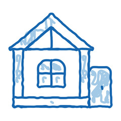 play house for children doodle icon hand drawn illustration
