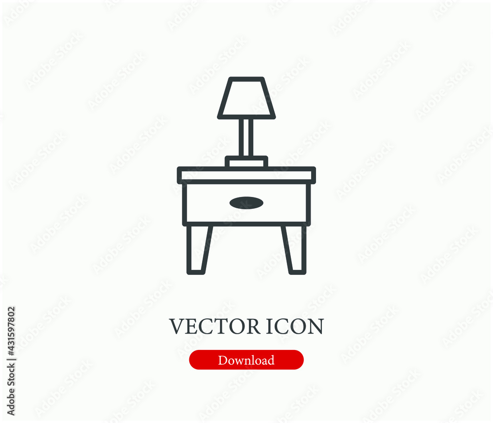 Poster lamp vector icon. editable stroke. linear style sign for use on web design and mobile apps, logo. sy