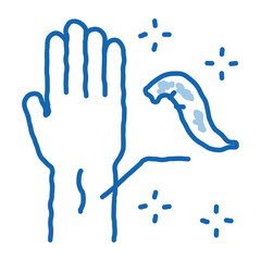 Obraz premium application of leeches on arm doodle icon hand drawn illustration
