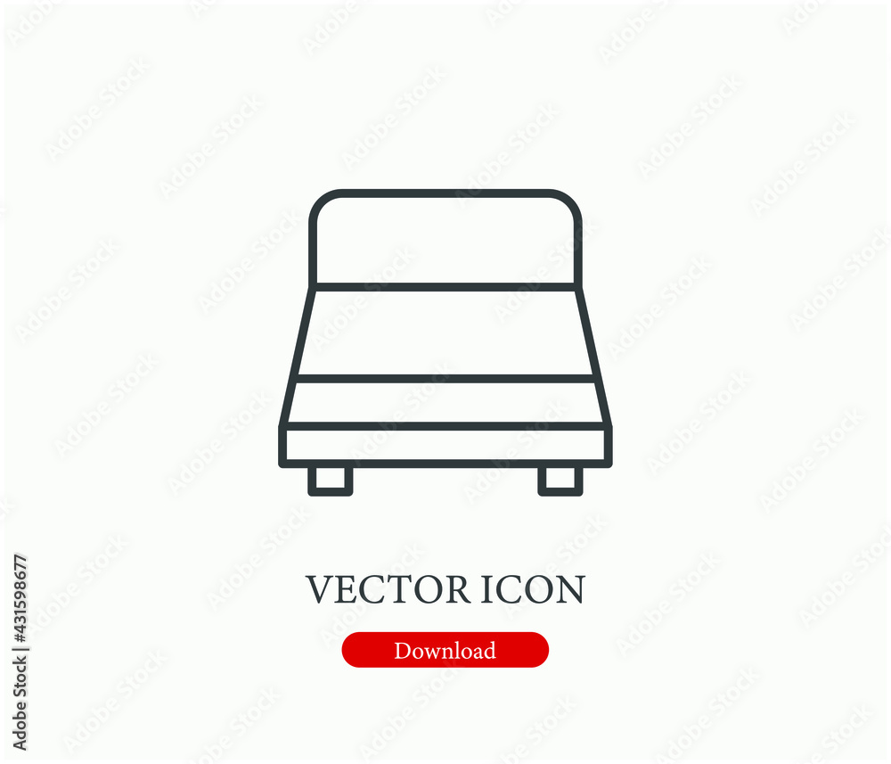 Poster bed vector icon. editable stroke. linear style sign for use on web design and mobile apps, logo. sym