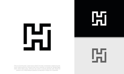 Initials H logo design. Initial Letter Logo.	