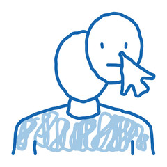 change human face doodle icon hand drawn illustration