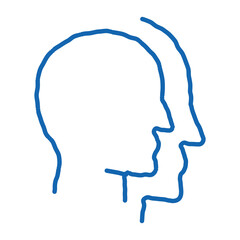 human head copy silhouette doodle icon hand drawn illustration