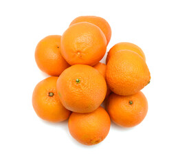 Ripe mandarin citrus isolated tangerine mandarine orange on white background. 