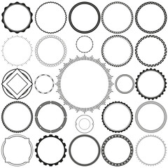 Collection of Round Decorative Border Frames with Clear Background. Ideal for vintage label designs. - 431603010