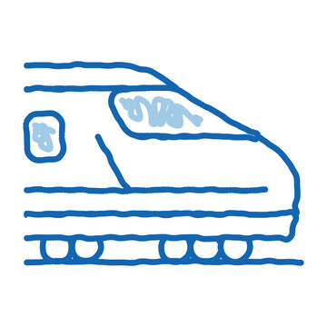 recommend clip art: electric passenger train doodle icon hand drawn illustration