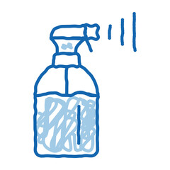 Obraz premium spray bottle doodle icon hand drawn illustration