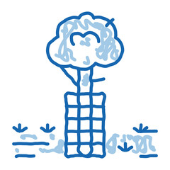 tree safe fence doodle icon hand drawn illustration