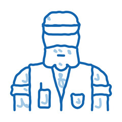 forester man doodle icon hand drawn illustration