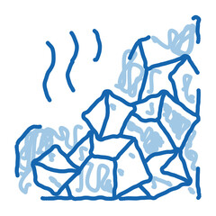 mountain collapse doodle icon hand drawn illustration