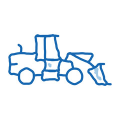 road repair machine doodle icon hand drawn illustration