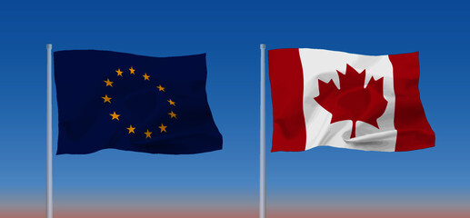 カナダとEUの旗