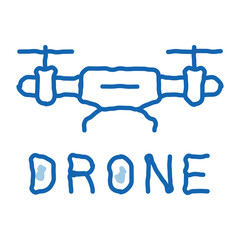 drone fly toy machine doodle icon hand drawn illustration