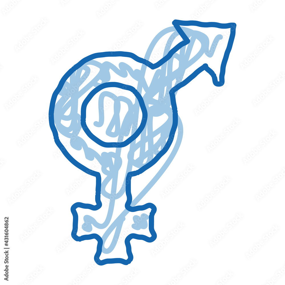 Poster bisexual sign doodle icon hand drawn illustration