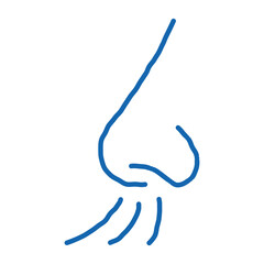 nose inhale doodle icon hand drawn illustration