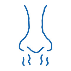 nose odor steam doodle icon hand drawn illustration