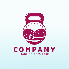 Food fitness icon vector logo design