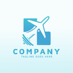 travelers logo design with fitness icon