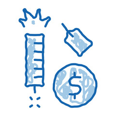 firework label price doodle icon hand drawn illustration