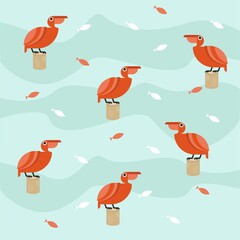 Seamless bird pattern with modern style ready to print. Pattern for kids, clothes, sewing, shirt and phone case. Bird vector illustration.