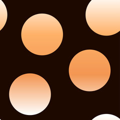 Gold polka dot seamless pattern Vector illustration Big shiny circles on dark background Template for wrapping paper