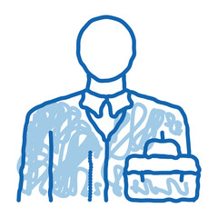 businessman profession doodle icon hand drawn illustration