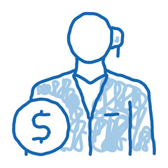 Fototapeta premium accountant profession doodle icon hand drawn illustration
