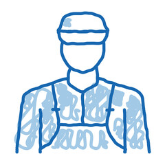 cleaner profession doodle icon hand drawn illustration