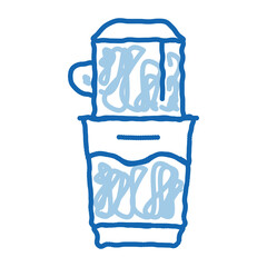 coffee grinder machine doodle icon hand drawn illustration