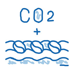 coffee beans with water doodle icon hand drawn illustration