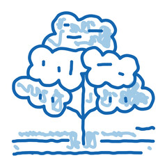 coffee tree doodle icon hand drawn illustration