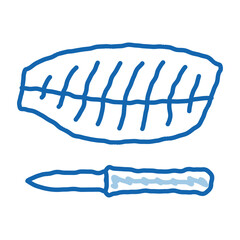 fish fillet doodle icon hand drawn illustration