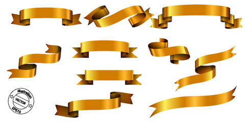 set of gold ribbons