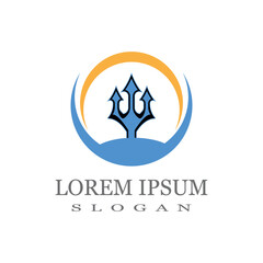 Obraz premium Trident Logo Template vector icon illustration design