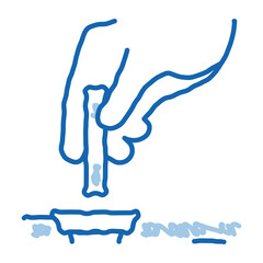 drain cleaning chemical agent doodle icon hand drawn illustration