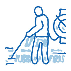 drain cleaning service doodle icon hand drawn illustration