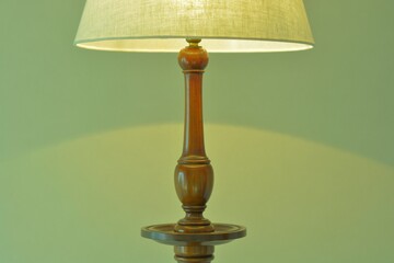 dim lighting room of the mahogany antique lamp. 

This expensive furniture is made in England. 
blurred background soft focus image.	
