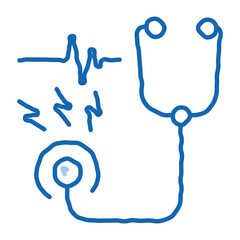 stethoscope tool doodle icon hand drawn illustration
